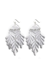 Feathered Earrings in White