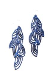 Electric Blue Suede Curved Earrings