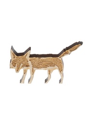 Engraved Fox Cut-Out Brooch