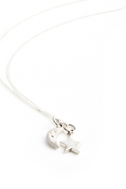 Mini Moon & Star on Silver Necklace