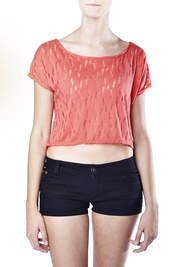 Cut - Out Top in Coral