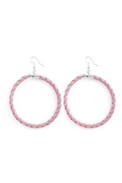 Braided Hoop Earrings in Pink 