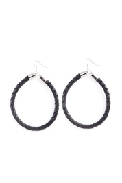 Braided Hoop Earrings in Black 