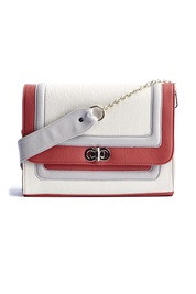 The Dani Satchel in Coral and Cream