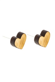 Heart Studs in Brown