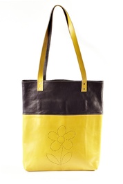 Sophia Shoulder Tote in Purple and Yellow  