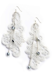 Diamond Blue Earrings in White