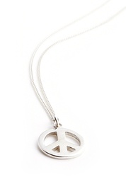 Peace Symbol Pendant on Silver Necklace