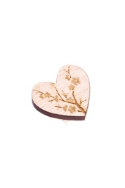 Cherry Blossom Engraved Cut-Out Heart Ring