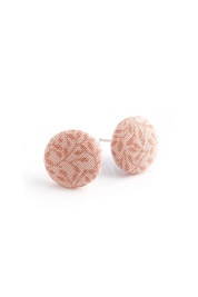 Button Earrings in Peach