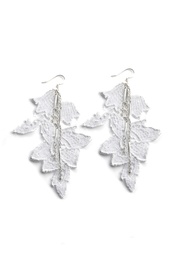 Flower Chain Earrings in White