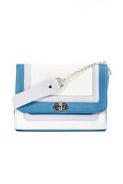 The Dani Satchel in Blue and Cream