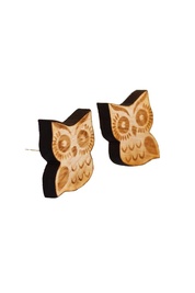 Engraved Owl Cut-Out Studs