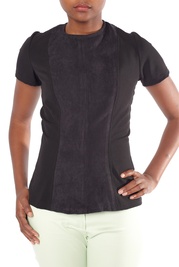 Fabric and Suede Panel Top