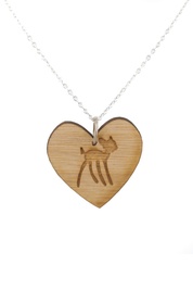 Engraved Small Deer Cut-Out Necklace