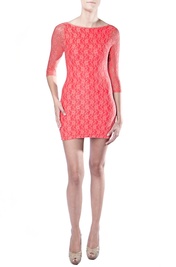 Lace Bodycon Dress in Pink