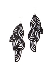 Black Suede Curved Earrings