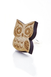 Engraved Owl Cut-Out Ring