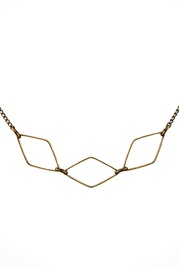 Diamond Shape Necklace in Brass