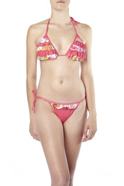 Pink Frilled Bikini Set