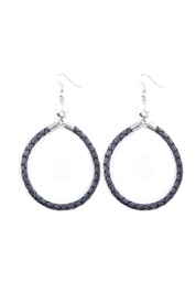 Braided Hoop Earrings in Grey 