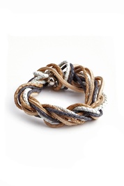 Multi-Strand Leather Wrap Bracelet in Neutrals
