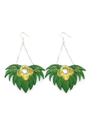 Flame Earrings in Green