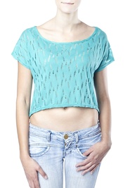 Cut - Out Top in Green