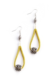 Yellow Leather Earrings