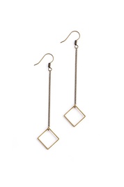 Brass Square Earrings