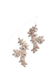 Gold Leather Leaf Earrings