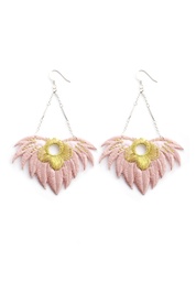 Flame Earrings in Peach