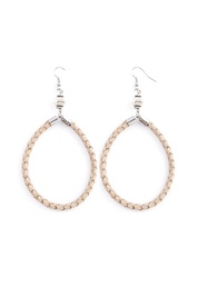 Braided Hoop Earrings in Beige 