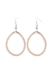 Braided Hoop Earrings in Beige 